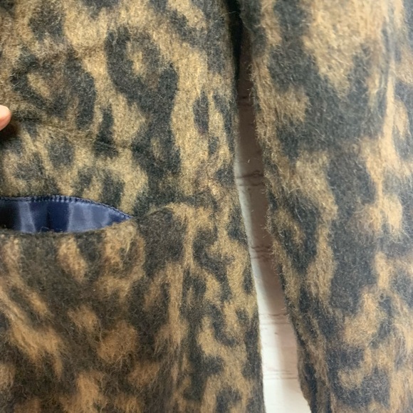 Boden Leopard Wool Blend Lined Coat Size 4 - Picture 6 of 7